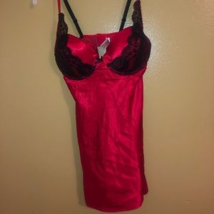 red lingerie with tags